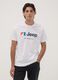 White pure cotton crew-neck T-shirt with Jeep print_0