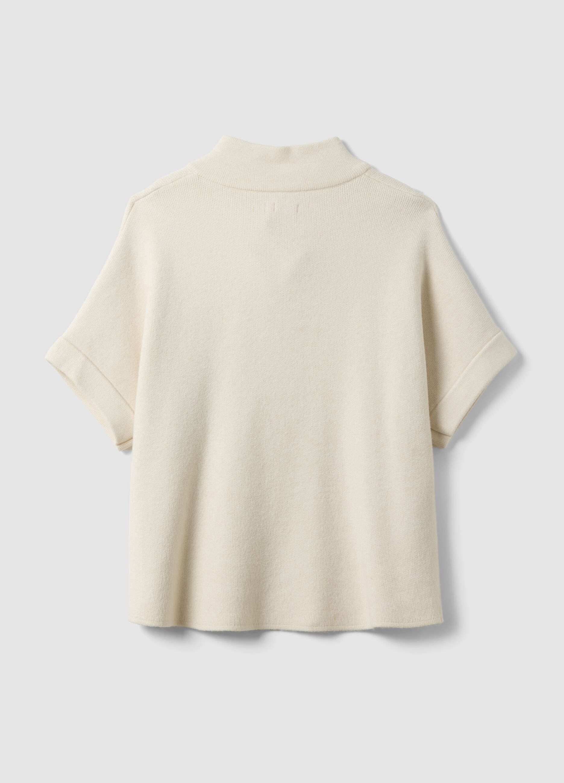 Cardigan beige in misto viscosa con alamari regular fit