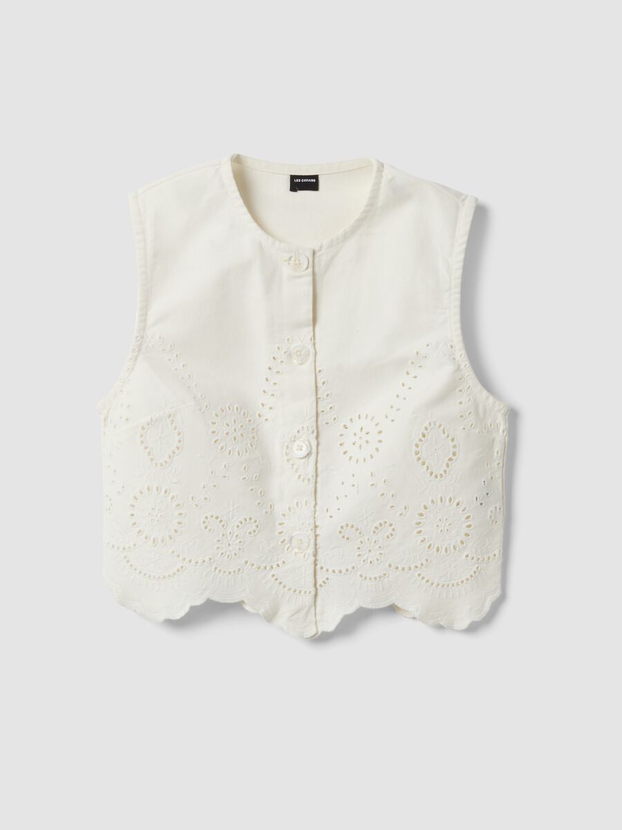 White organic cotton broderie anglaise shirt_4