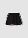Black cotton-blend shorts with elasticated waist_4