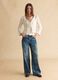 White Cotton Lace Cardigan Regular Fit Deep V_1