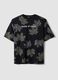 Black pure cotton T-shirt with "Beauty of nature" slogan_0