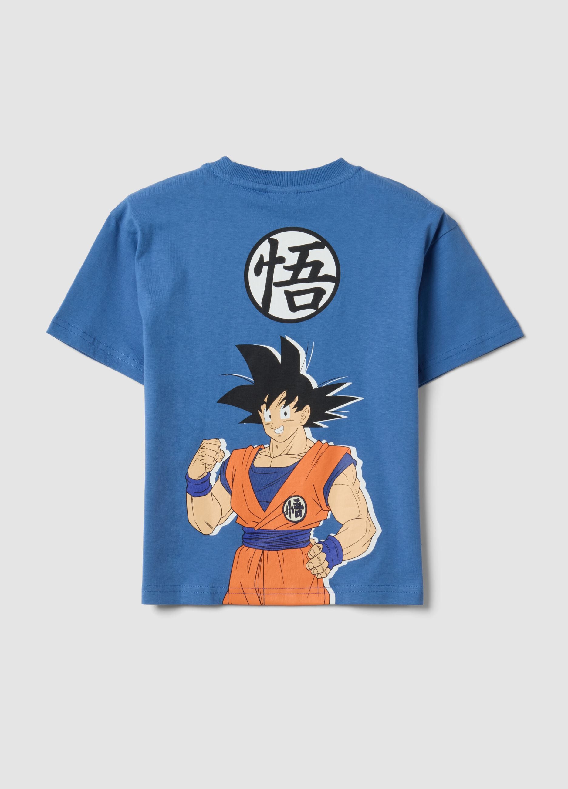 Blue oversized pure cotton crew-neck Dragon Ball T-shirt for boys