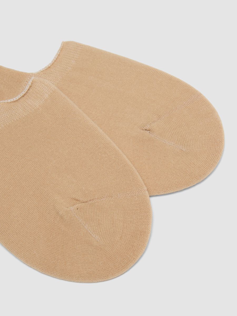 Tripack di calzini invisibili beige in cotone organico elasticizzato_2