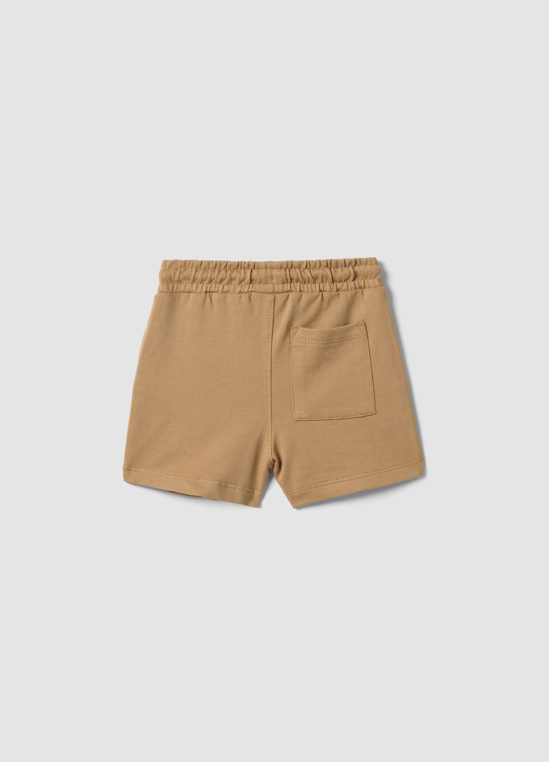 Shorts jogger beige in puro cotone da bimbo regular fit