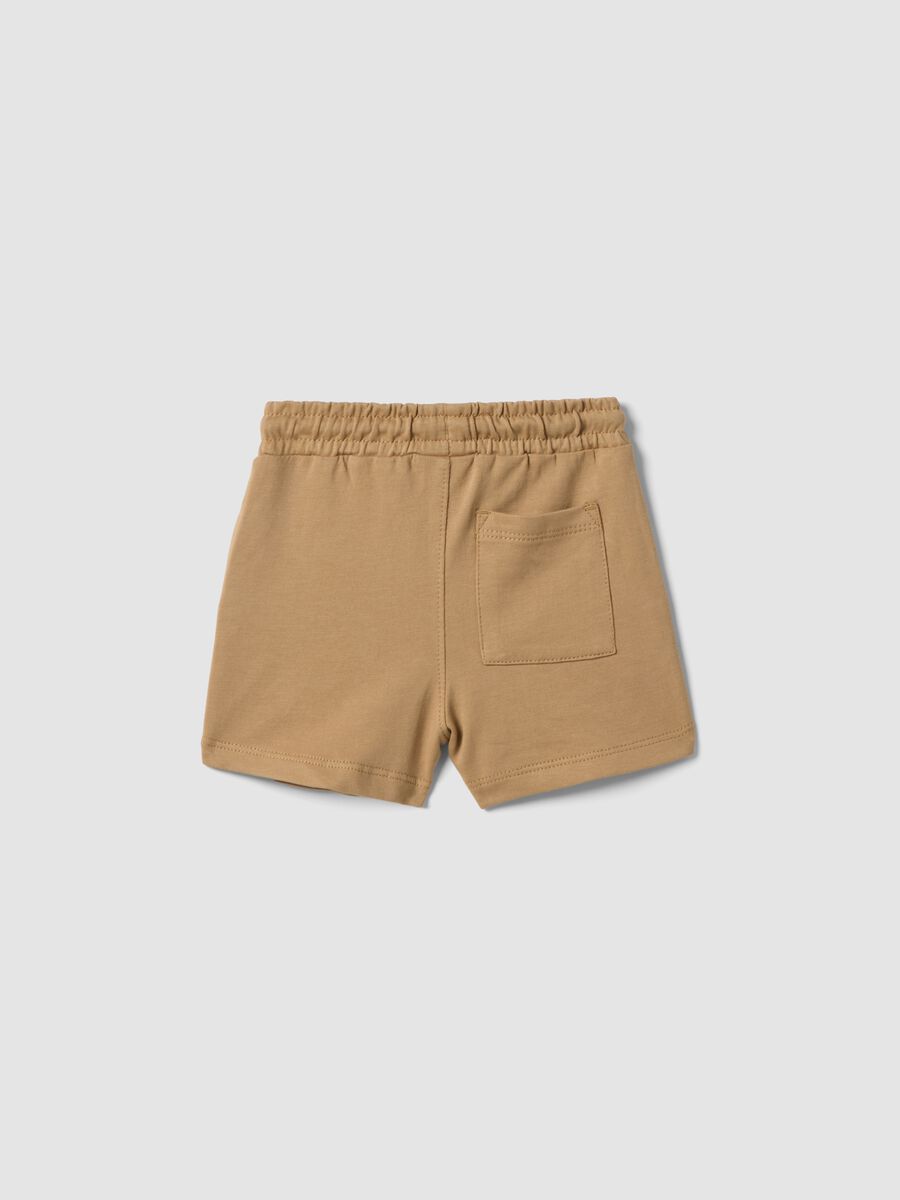 Shorts jogger beige in puro cotone da bimbo regular fit_1