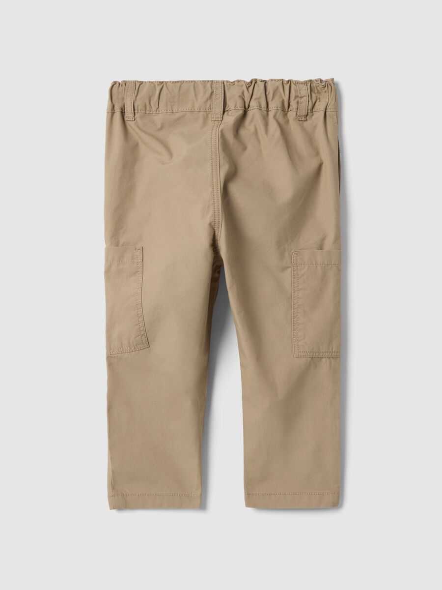 Pantaloni cargo in puro cotone beige da bimbo regular fit_1