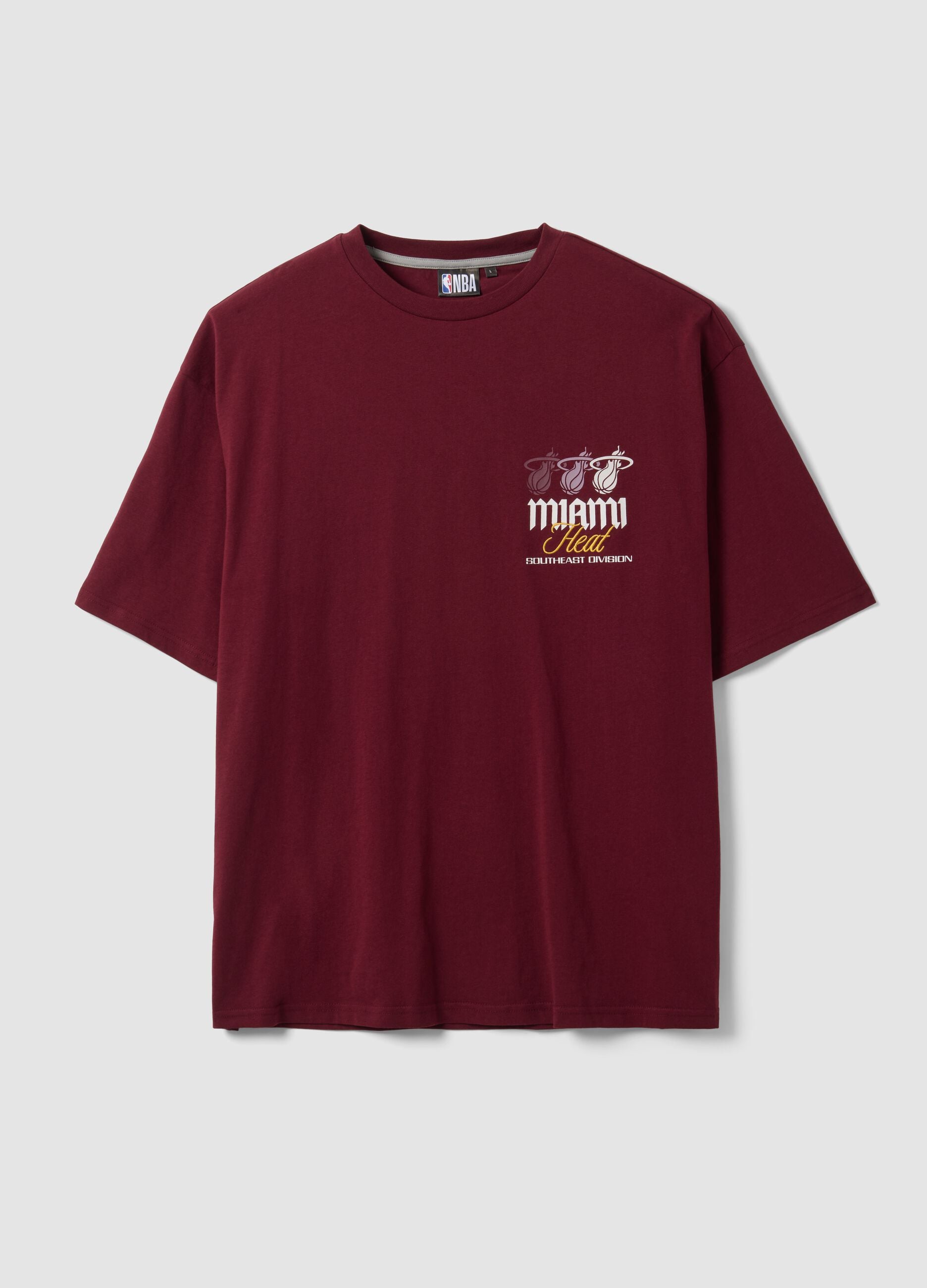 Red 100% cotton Miami Heat print T-shirt