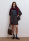 Brown micro-check pleated skirt in stretch viscose_0