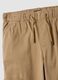 Brown stretch cotton cargo joggers_1
