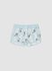 Light blue striped Bluey print swim shorts for boys_0