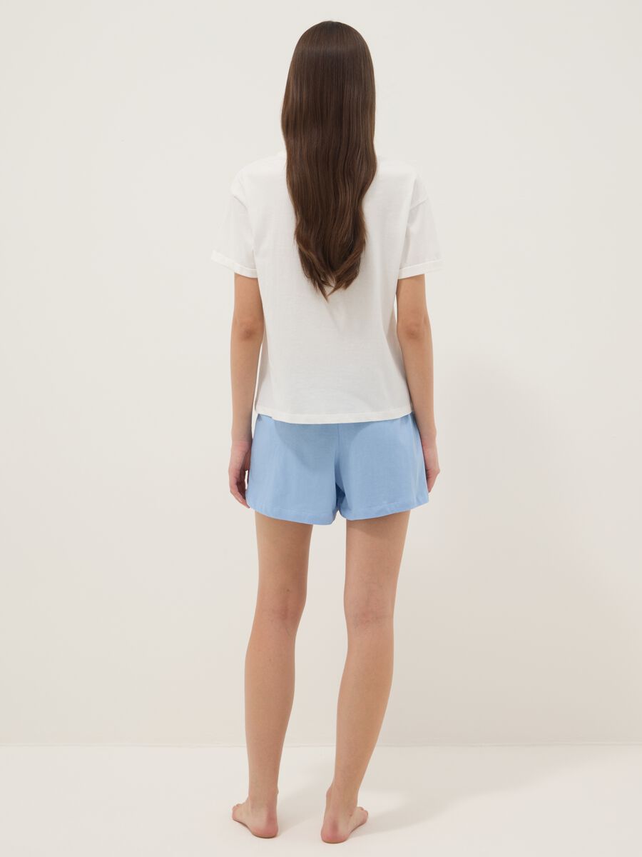 White and light blue short pure cotton pyjamas with Stitch print_4