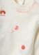 White stretch cotton sweatshirt with embroidered detail for baby girl, regular fit_2