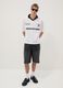 White pure-cotton T-shirt with contrast collar and One Piece print_1