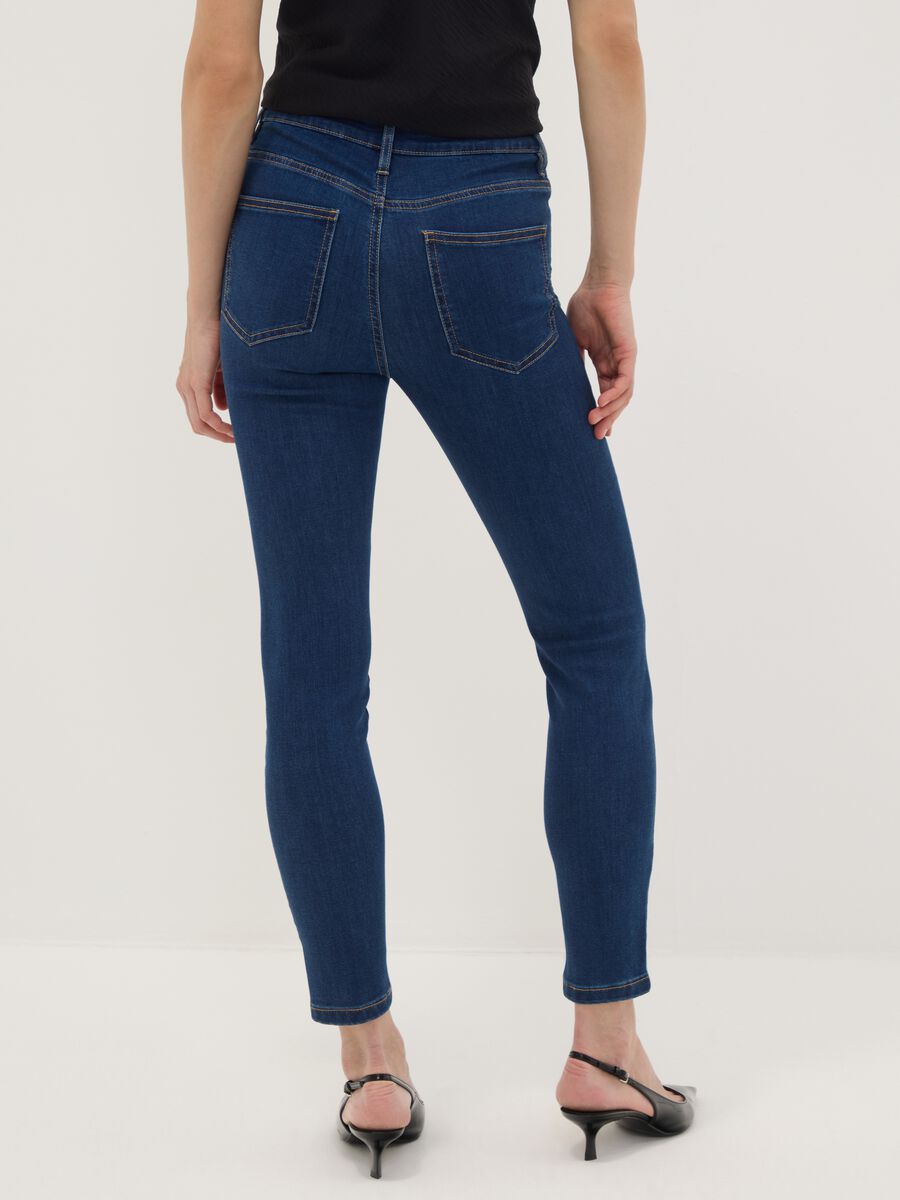 Blue skinny-fit jeans in stretch cotton and viscose_2