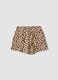 Multicoloured floral shorts in pure organic cotton for girls, regular fit_1