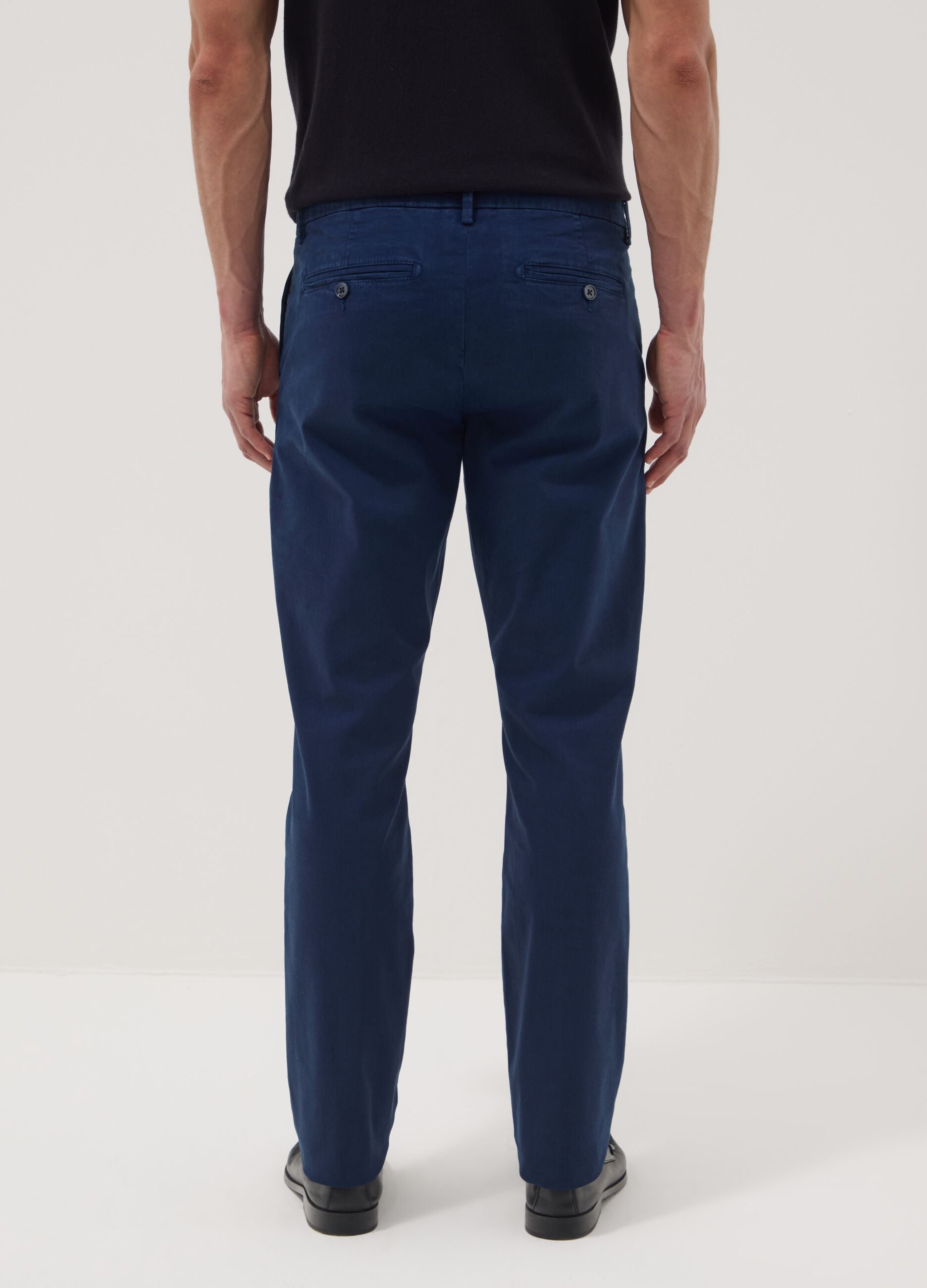 Blue slim-fit stretch cotton chinos