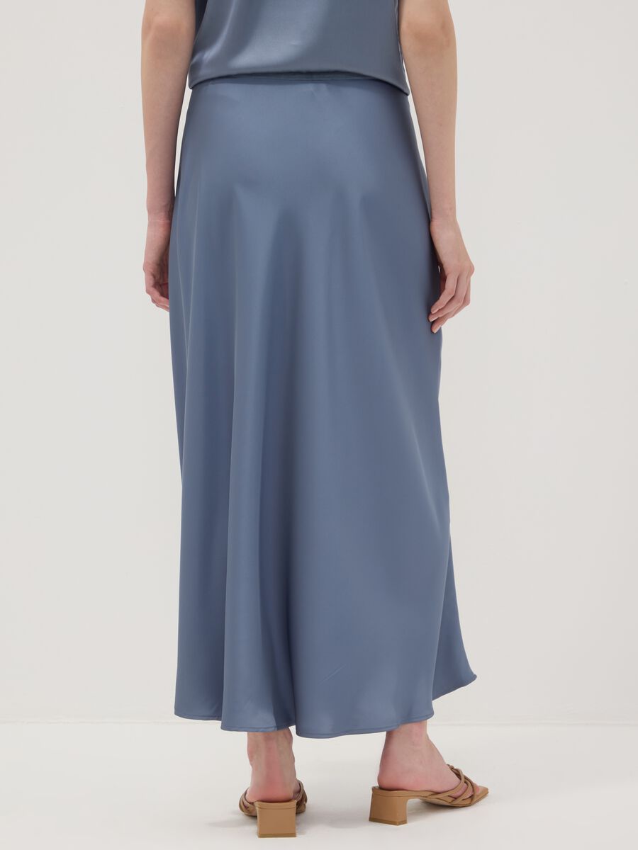 Long grey satin skirt_2