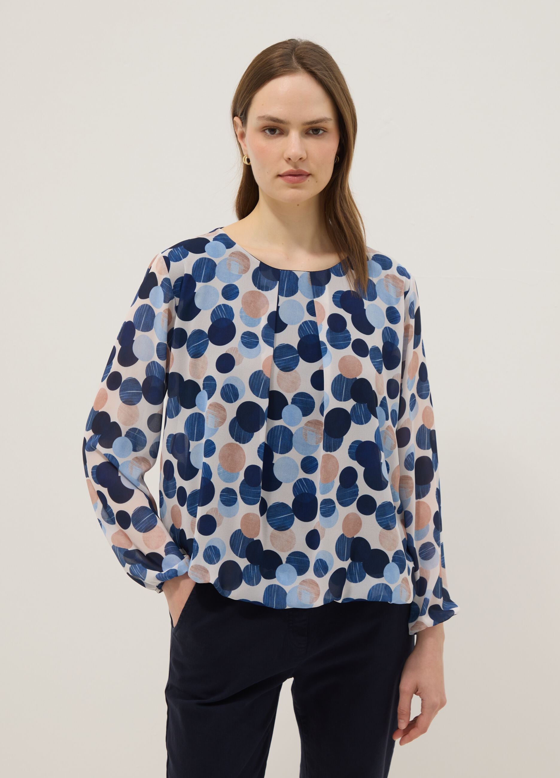 Multicolour polka-dot print shirt, regular fit