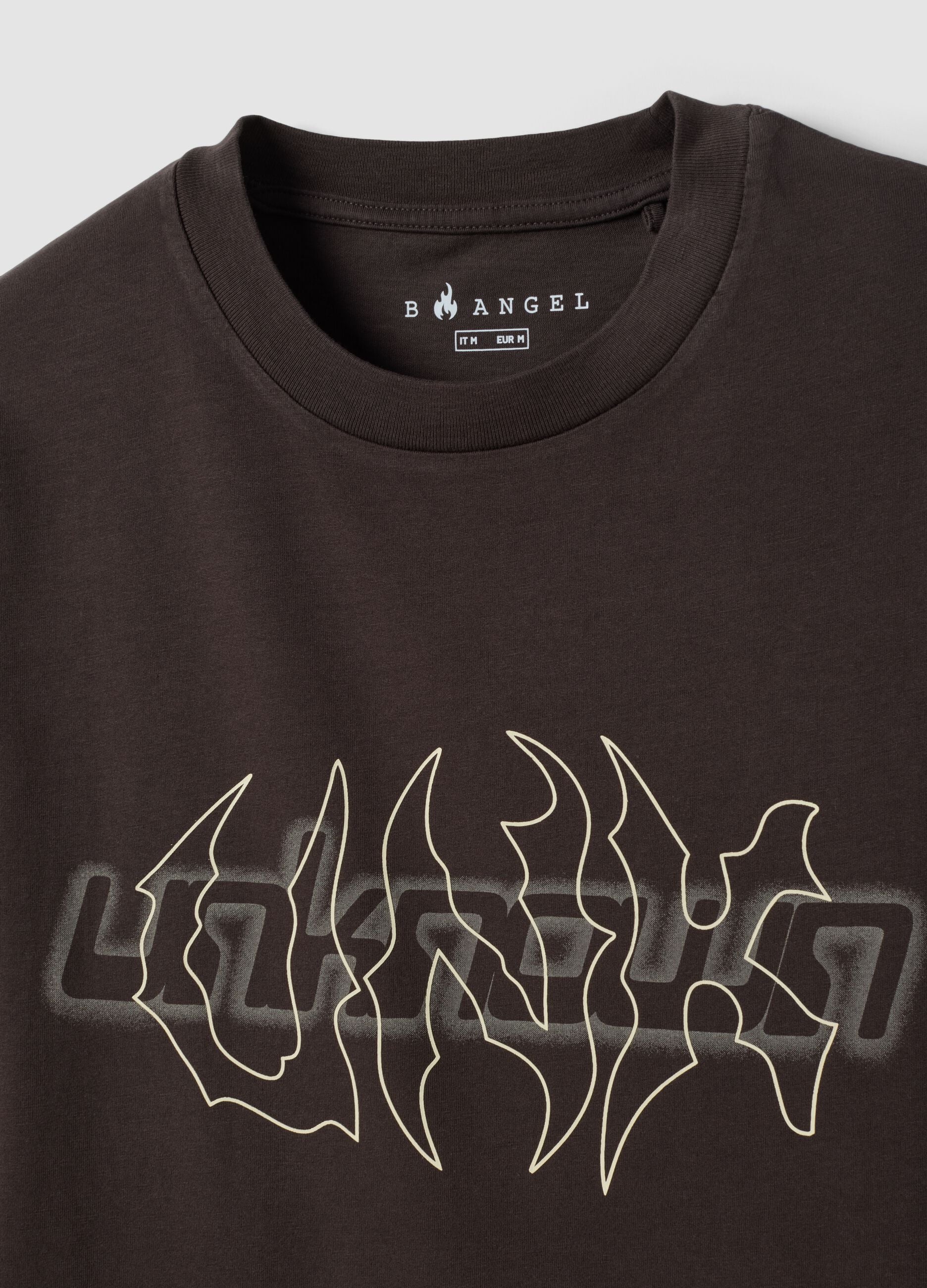 Brown short-sleeve pure cotton T-shirt