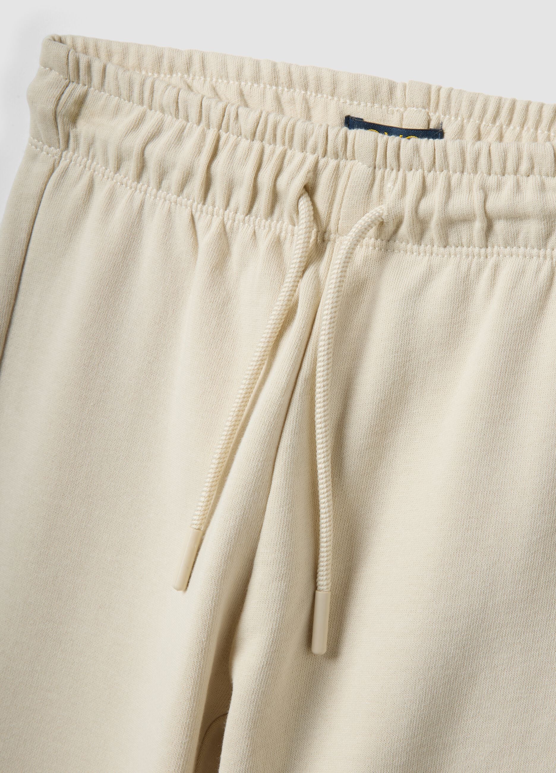 White pure cotton jogger trousers for kids, regular fit