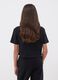Girls&rsquo; cropped black pure cotton T-shirt with embellished stars_2