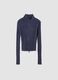 Full-Zip Ribbed Knit Twilight Blue_0