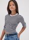 Black striped organic stretch cotton crew-neck T-shirt_0