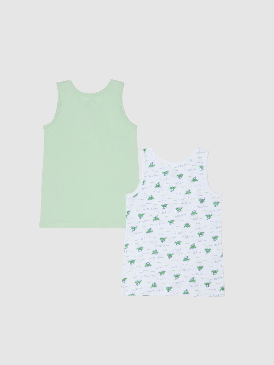 Two-pack of multicolour pure cotton vests for children in regular fit_1