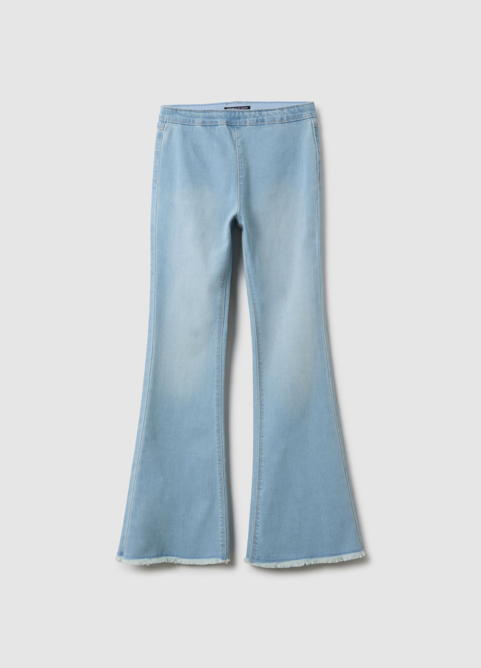 Girls' Stretch Cotton Flare Jeggings in Blue