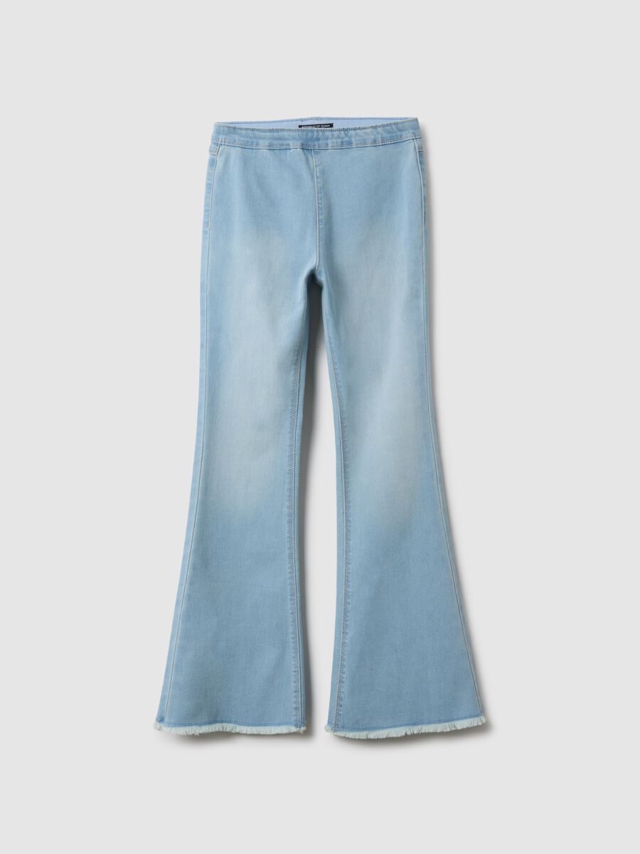 Girls' Stretch Cotton Flare Jeggings in Blue_3