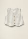 Gilet beige in puro cotone a righe regular fit_0