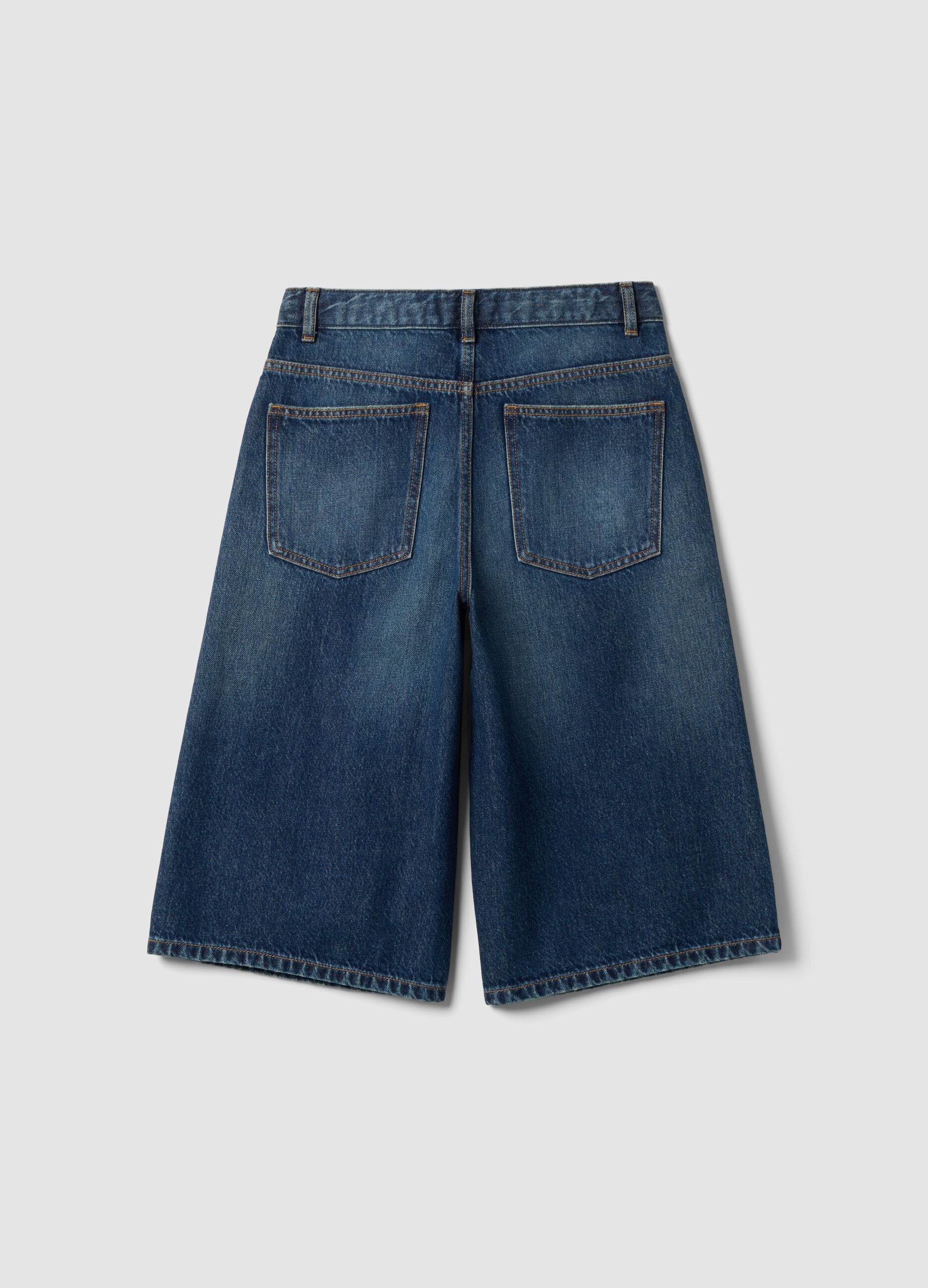 Blue pure cotton baggy denim shorts