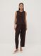 Brown Milano-knit waistcoat in stretch viscose, regular fit_1