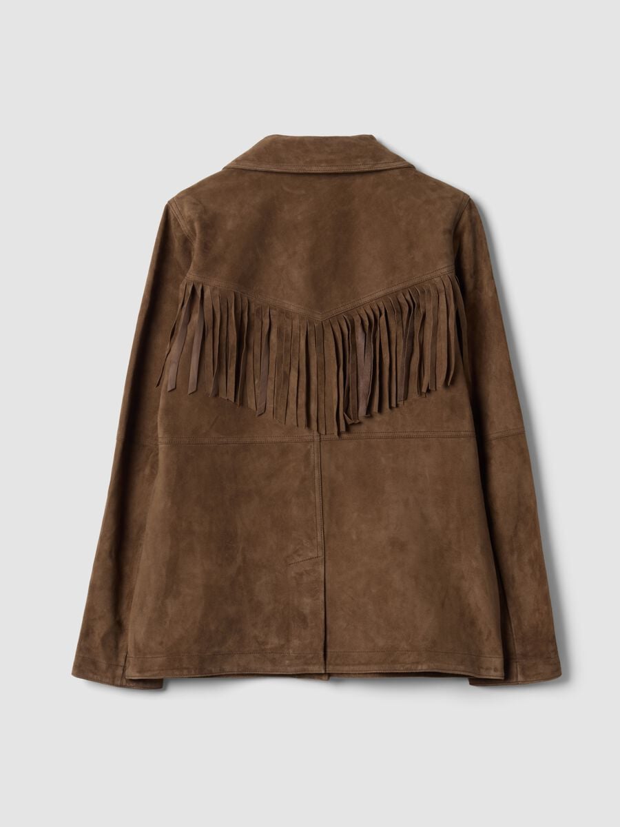 Brown fringed genuine leather jacket &ndash; regular fit_3