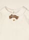 White organic stretch cotton baby bodysuit with bow_1