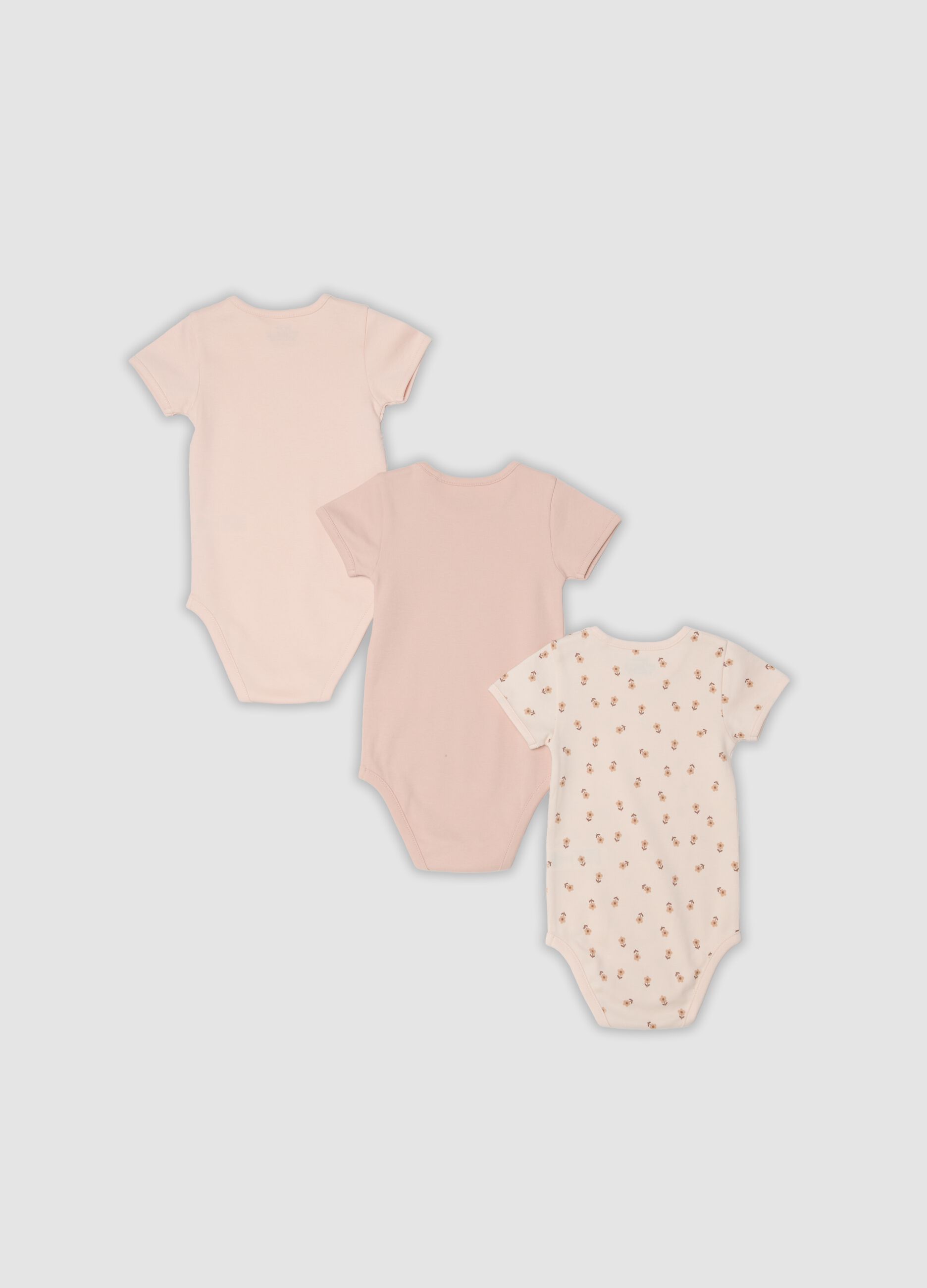 3-pack of multicolour organic cotton bodysuits with print for baby girl