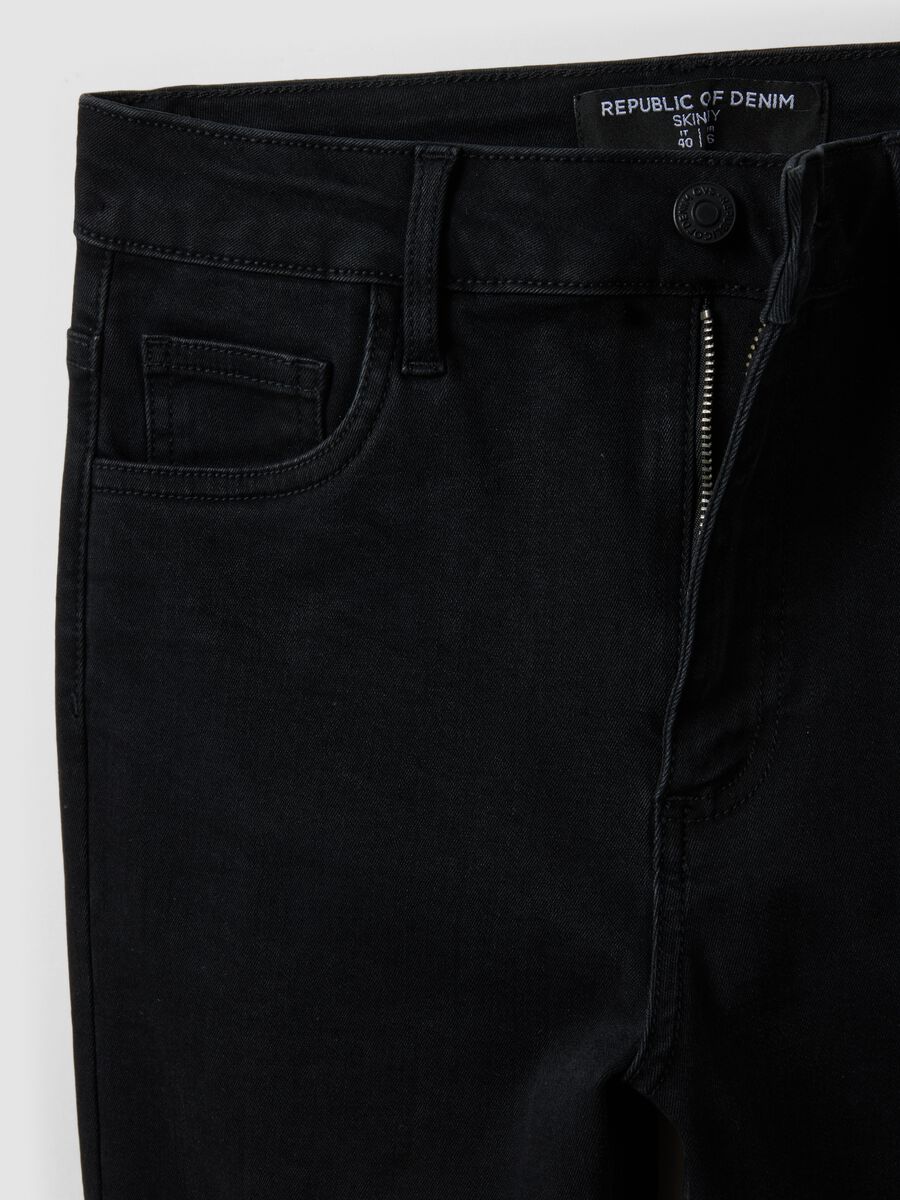Black skinny-fit stretch cotton and viscose jeans_6