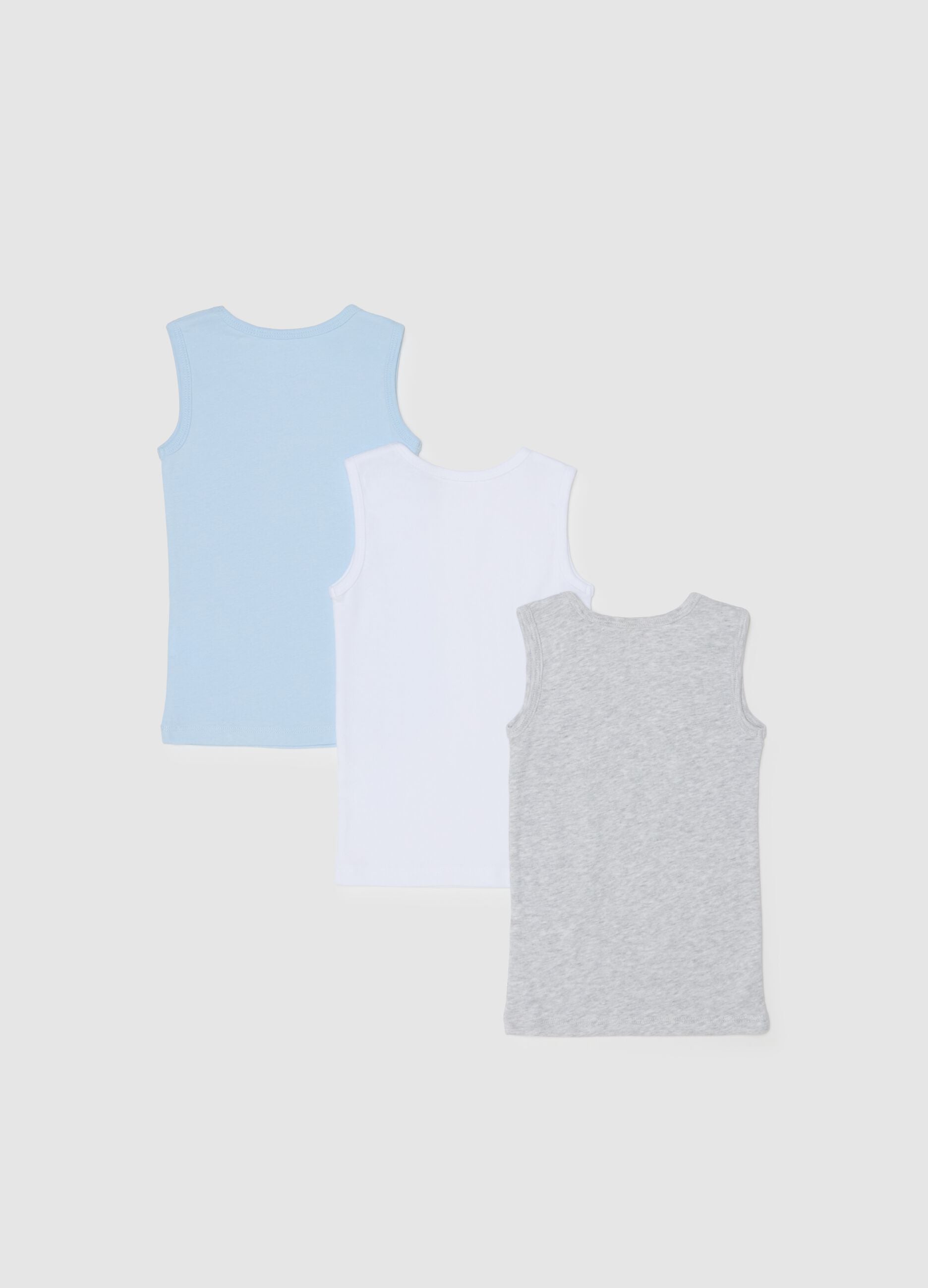 Multicolour newborn tank tops tripack in pure cotton