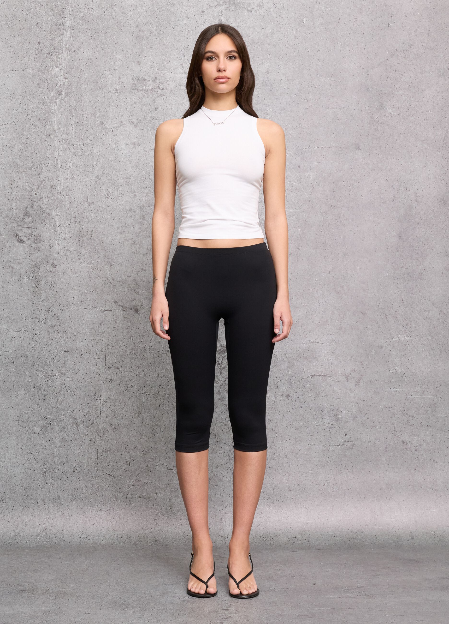 Mock Neck Tank Top White