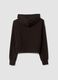 Brown ribbed stretch viscose hoodie, regular fit_2