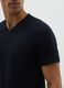 Black pure organic cotton V-neck T-shirt_3