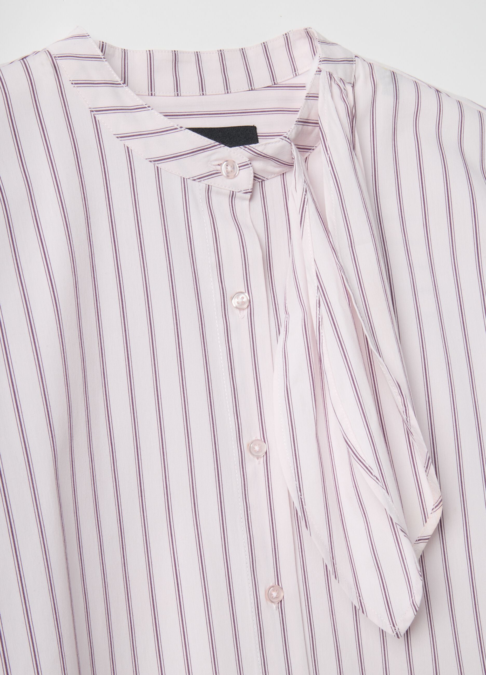 Oversize fit multi-colour striped stretch cotton shirt