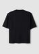 Black pure cotton crew-neck T-shirt with chest pocket, boxy fit_2