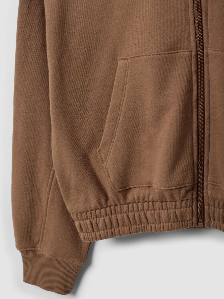 Felpa marrone con cappuccio in cotone organico_2