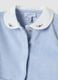 Blue organic cotton-blend sleepsuit with collar_3