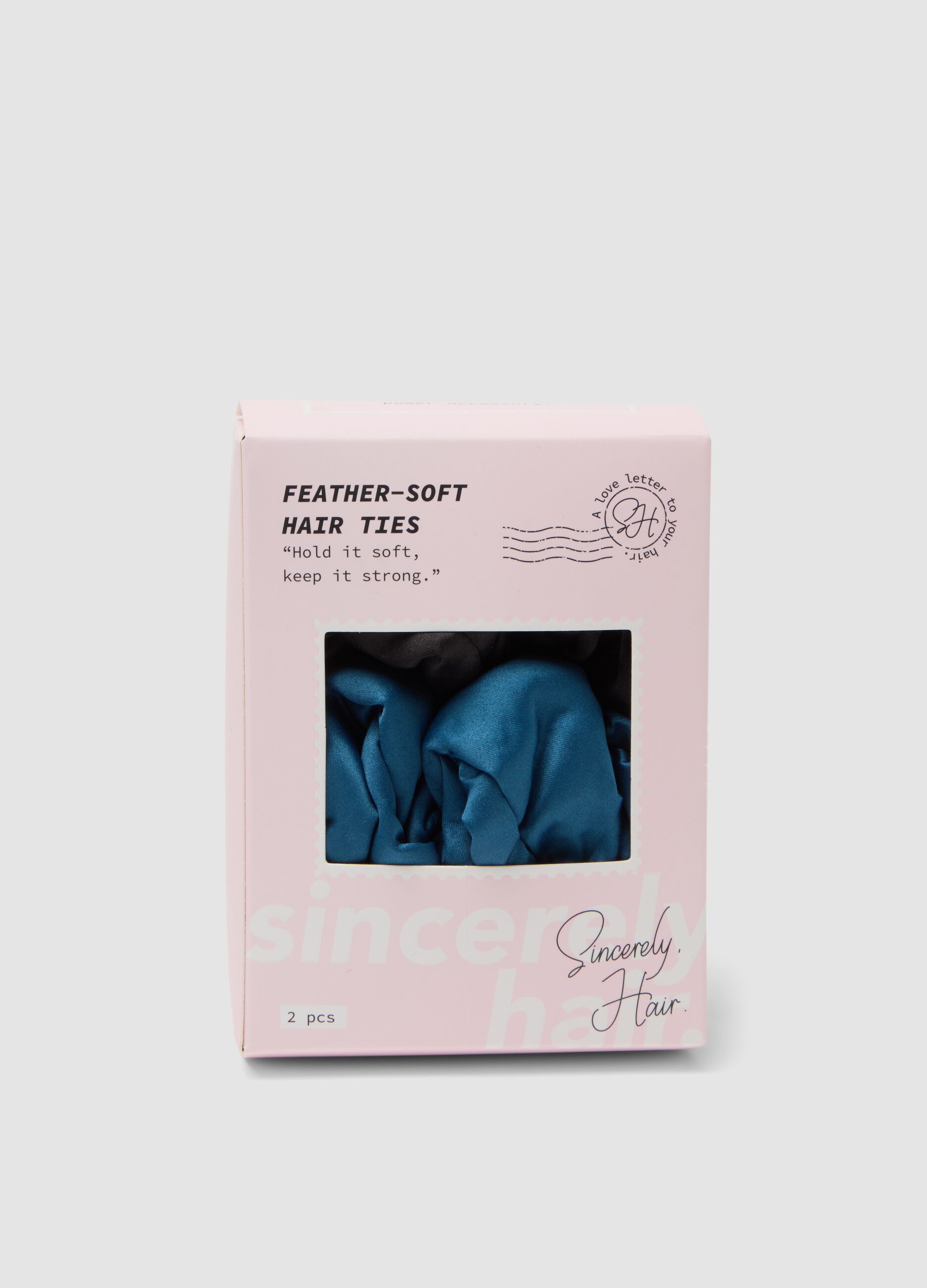 SINCERELY HAIR Feather-Soft Hair Ties 2pcs XL Black & Blue