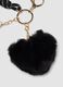 Black keyring with heart charm and mini pouch_2
