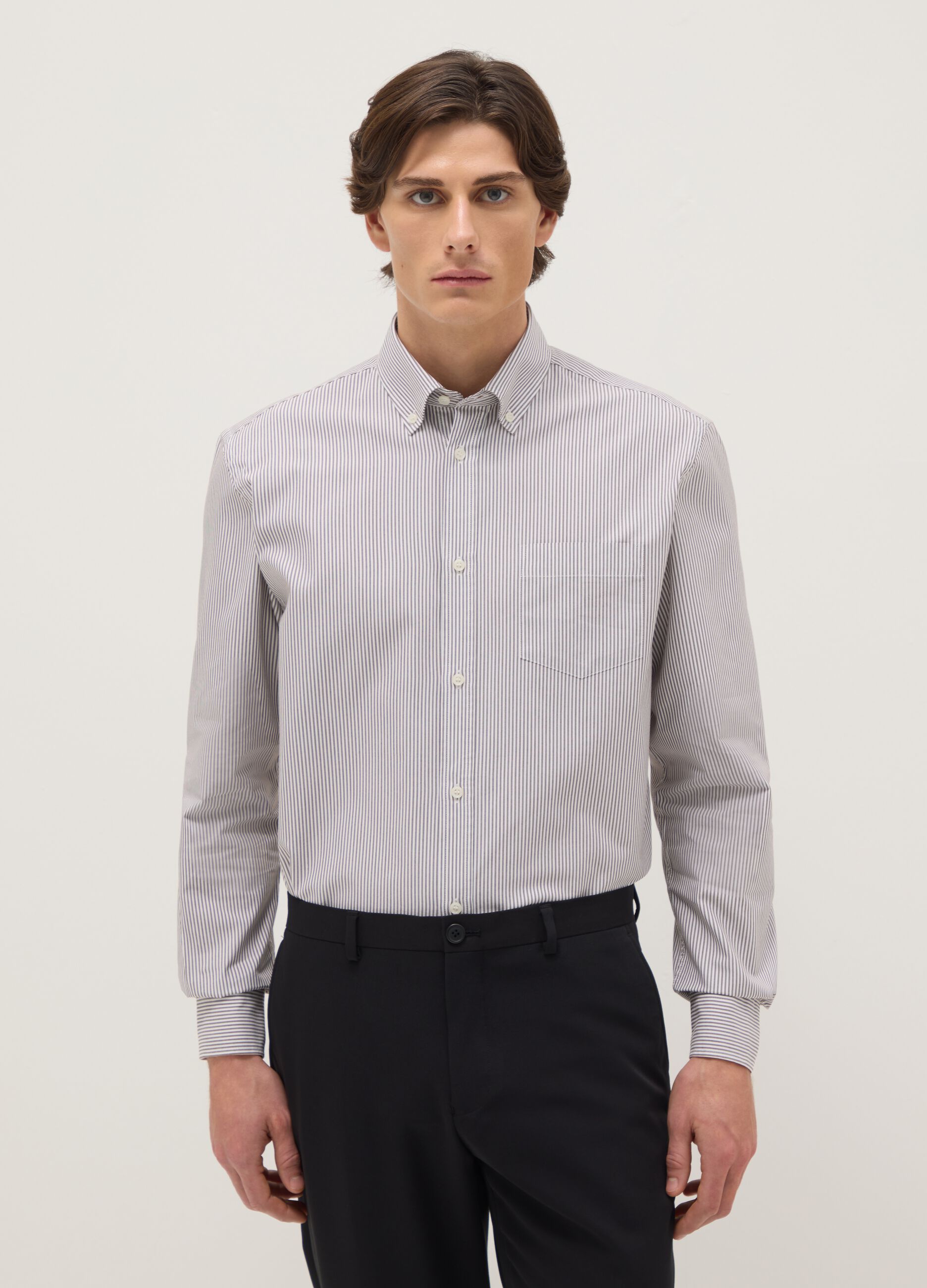 Multicolour Striped Cotton Blend Shirt - Regular Fit