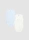 Sleeveless multicoloured pure cotton baby bodysuits twin pack_0